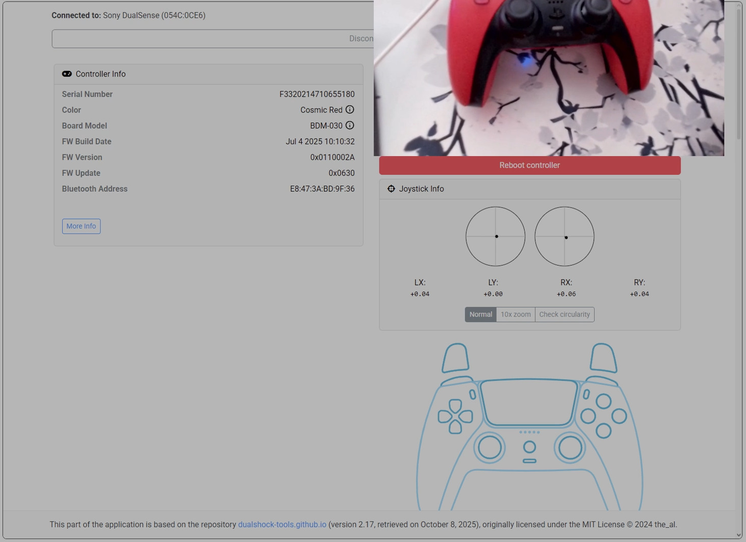Stick drift DualSense — GamePad Tester